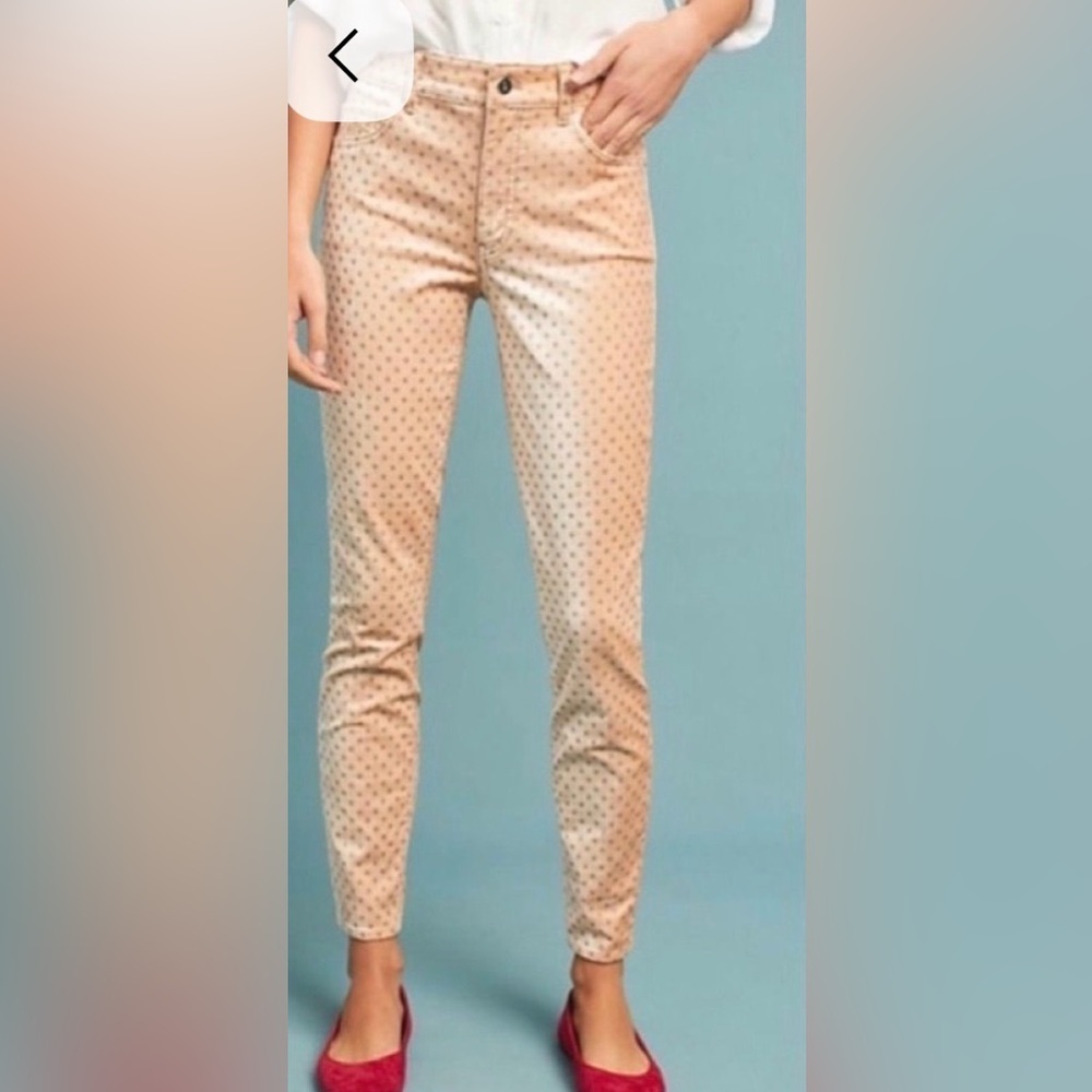 Anthropologie Pilcro & The Letterpress Polka Dot Velvet Pants Size 25